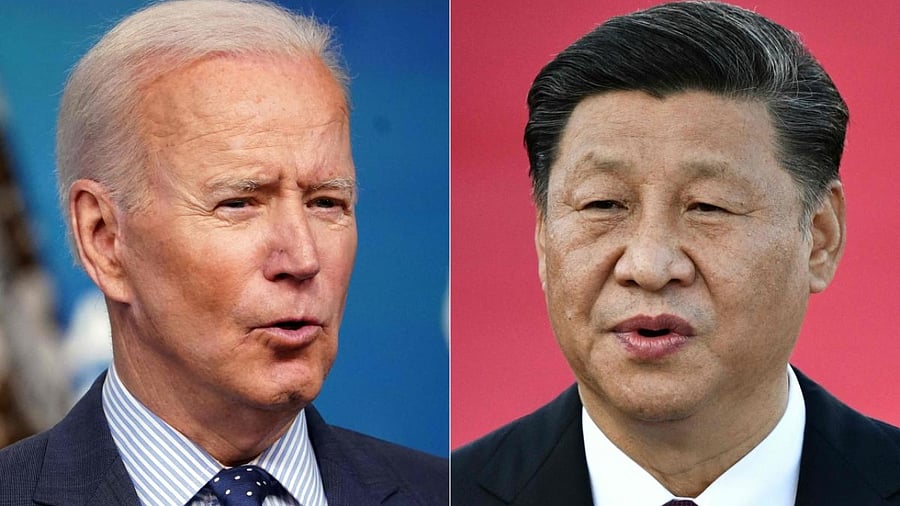 US President Joe Biden and China's Xi Jinping. Credit: AFP Photo