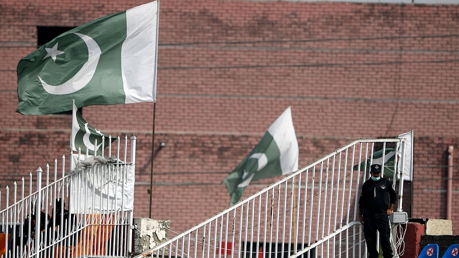 A policeman stands guard at the Rawalpindi Cricket Stadium in Rawalpindi. Credit: AFP File Photo