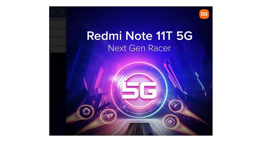Redmi Note 11T 5G teaser. Credit: Redmi India
