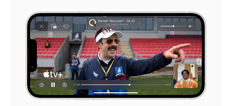 SharePlay feature activated with Apple TV+ on the iPhone. Credit: Apple