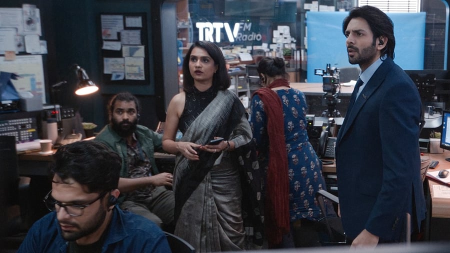 A still from Netflix original 'Dhamaka', which made its debut in IFFI 2021 on Saturday. Credit: IANS Photo