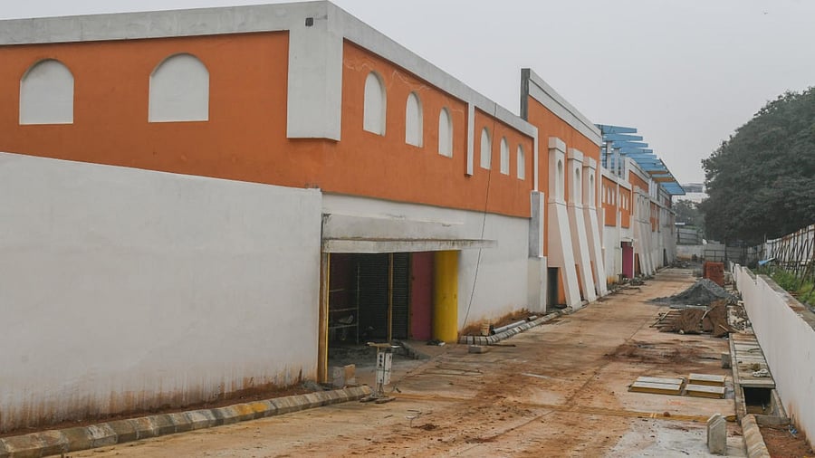 An outside view of the multi-level parking lot at Freedom Park in central Bengaluru. Credit: DH Photo/S K Dinesh