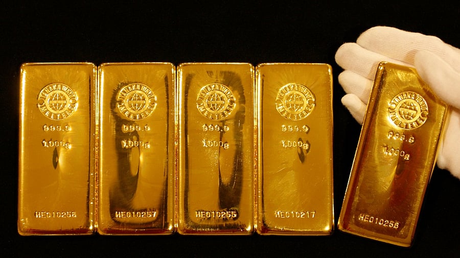 US gold futures fell 0.1% to $1,849.80. Credit: Reuters Photo