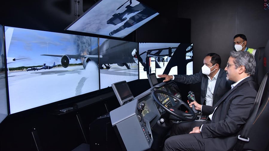 The simulator will also help the firefighters master the tactical use of Rosenbauer Panther trucks as well as operate High Reach Extendable Turrets (HRET). Credit: DH Photo