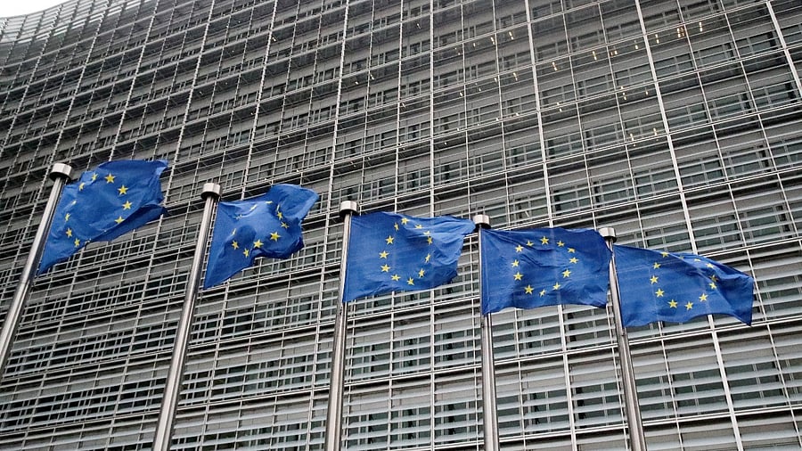 European Union flags flutter outside the EU Commission headquarters in Brussels, Belgium. Credit: Reuters File Photo