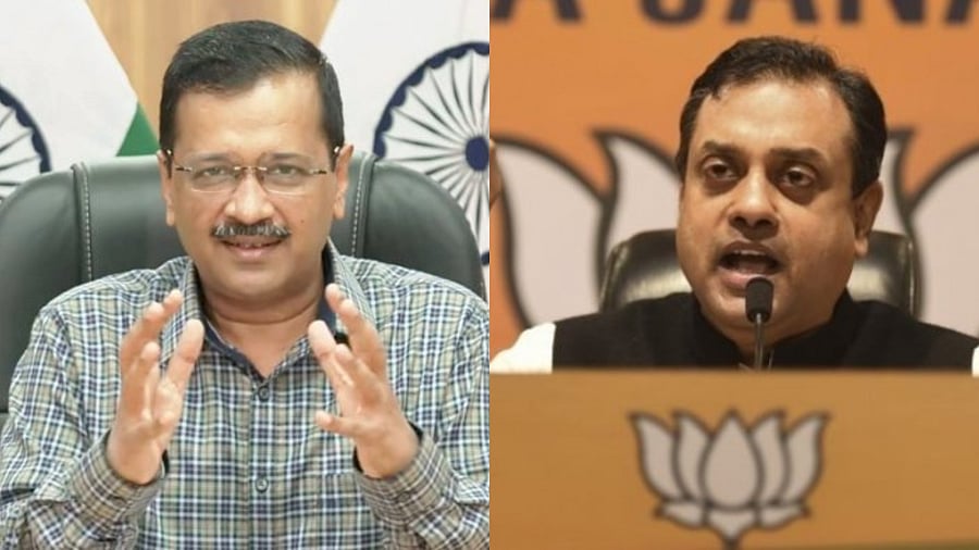 Delhi Chief Minister Arvind Kejriwal and BJP leader Sambit Patra. Credit: PTI Photos
