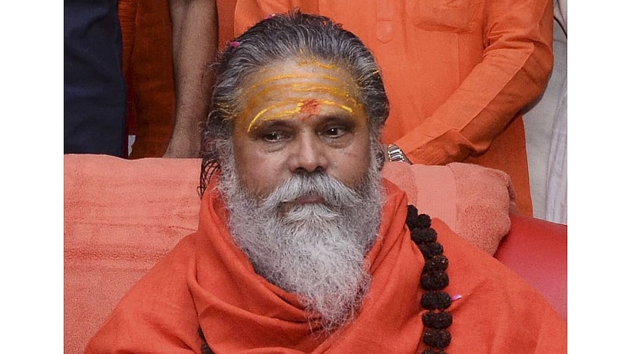 Mahant Giri was found dead at his Baghambari Math located residence on Monday, Sept. 20, 2021. Credit: PTI File Photo