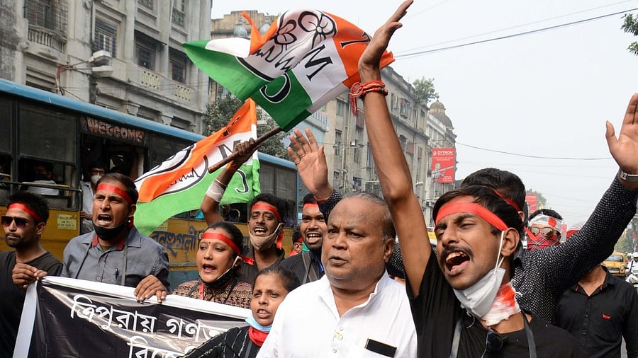 The run-up to the polls, which should have been a humdrum affair, became a cause celebre after it was marred by violence, arrests, sit-ins in far-away Delhi and a Supreme Court intervention asking officials to ensure peaceful polling. Credit: IANS Photo