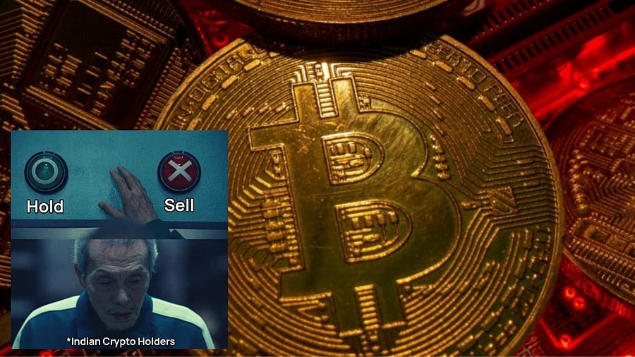 Netizens share hilarious memes after crypto ban bill. Credit: Twitter/aligzubair07 and Reuters Photo