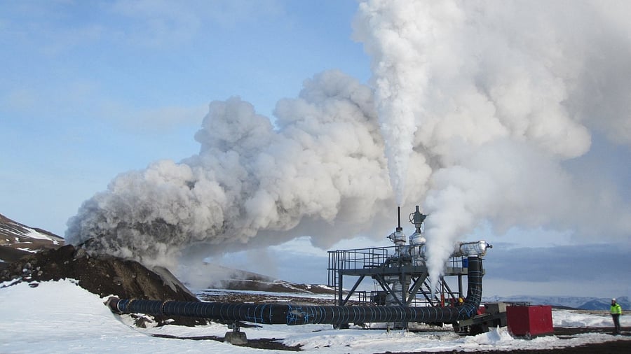 A team of international researchers is preparing to drill two kilometres into the heart of the Krafla volcano. Credit: AFP Photo
