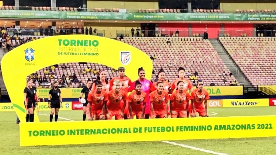 India women's football team. Credit: Twitter/@IndianFootball