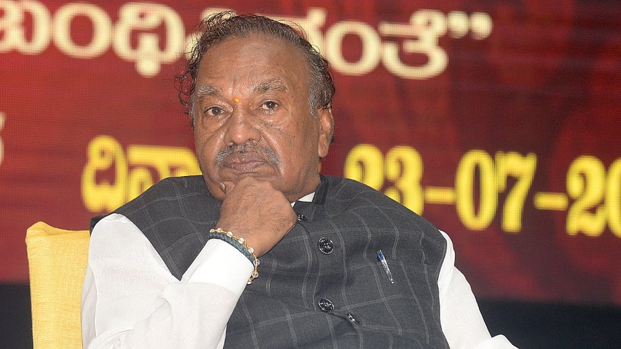 RDPR Minister K S Eshwarappa. Credit: DH Photo