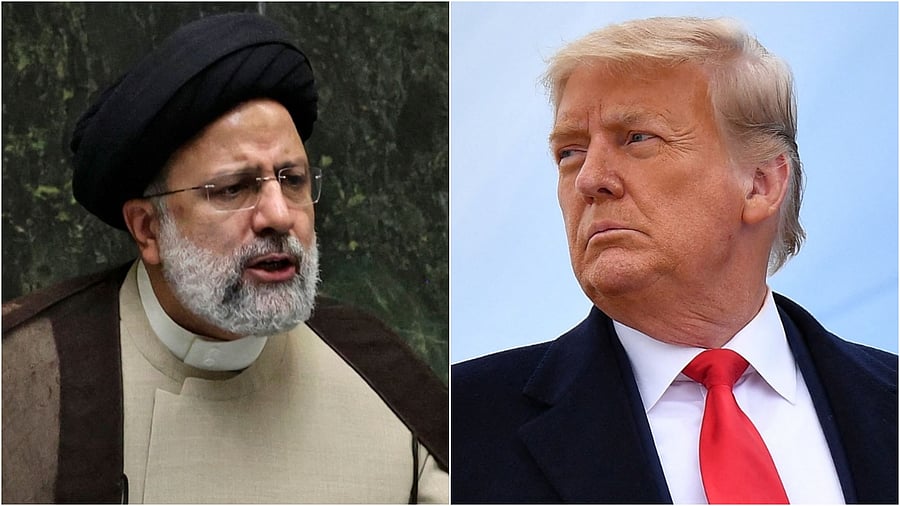 Iran President Ebrahim Raisi and former US President Donald Trump. Credit: AFP Photos