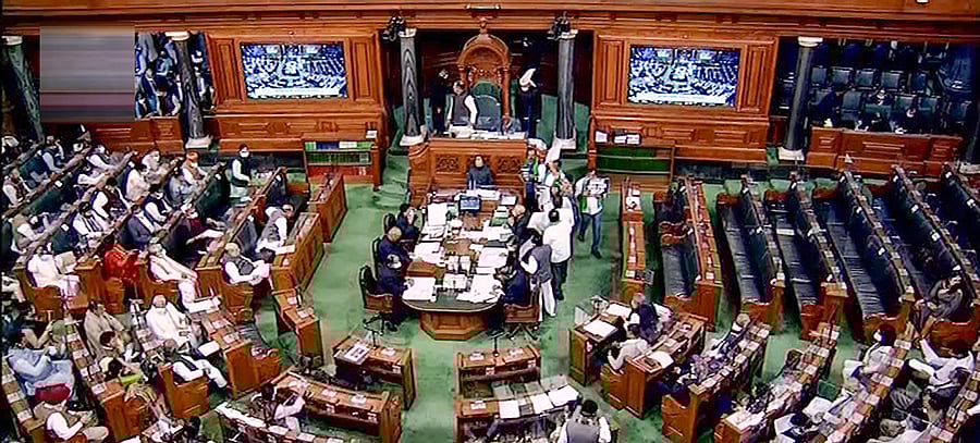"We have decided to oppose the way democracy has been tattered in Rajya Sabha by suspending 12 MPs. We have decided to oppose such dictatorial attitude of the government," Adhir Ranjan Chowdhury, Congress leader in the Lok Sabha, said after the walkout. Credit: PTI Photo