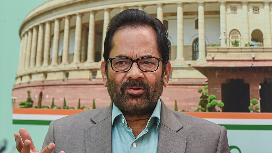 Union Minister Mukhtar Abbas Naqvi. Credit: PTI Photo