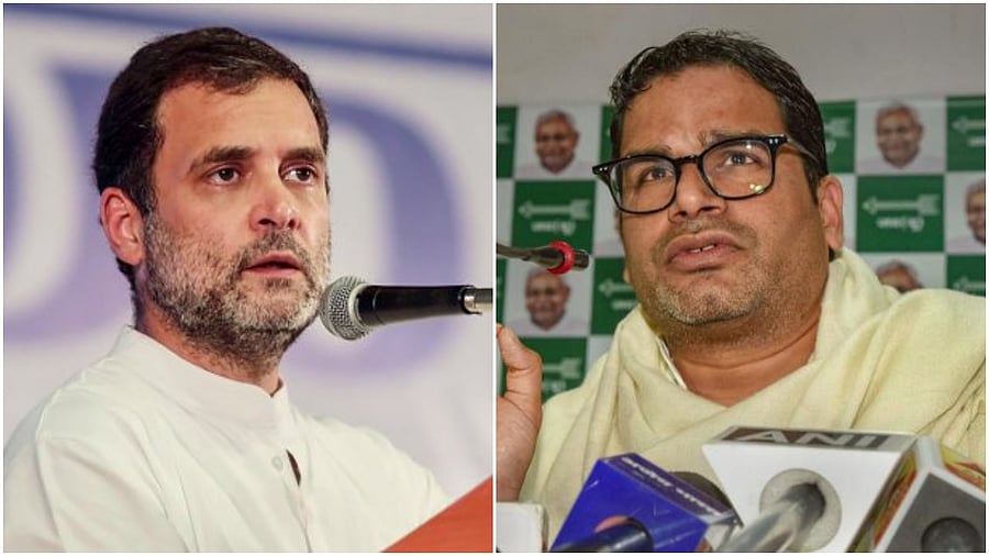 Congress leader Rahul Gandhi and poll strategist Prashant Kishor. Credit: PTI Photos