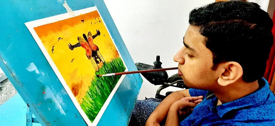 Joyal has painted 2,000 pictures using his mouth.