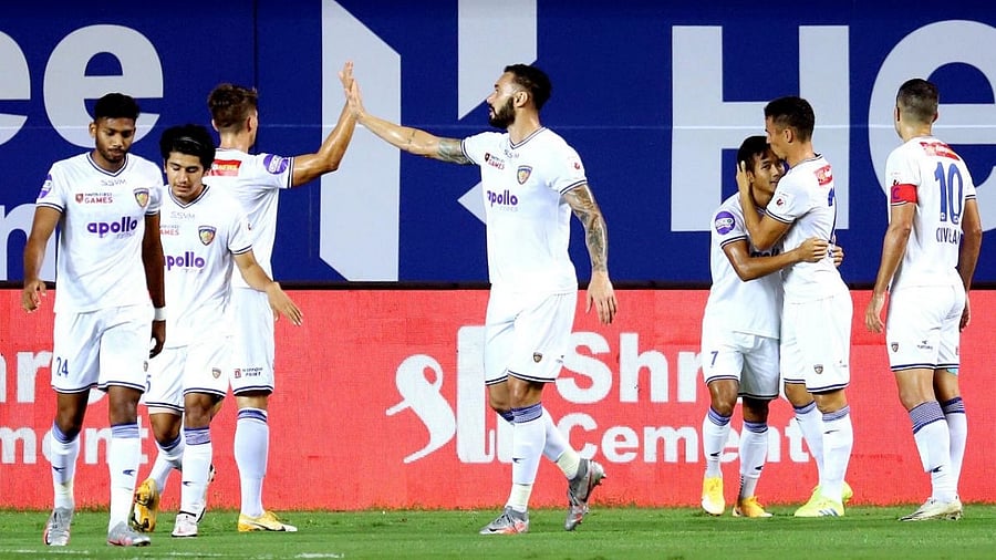 Players of Chennaiyin FC. Credit: PTI File Photo