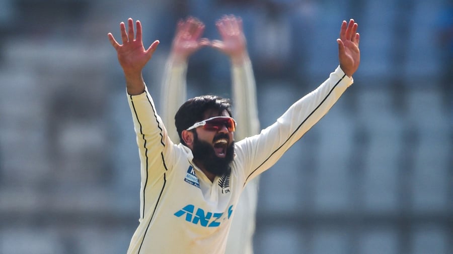 Ajaz Patel. Credit: AFP Photo