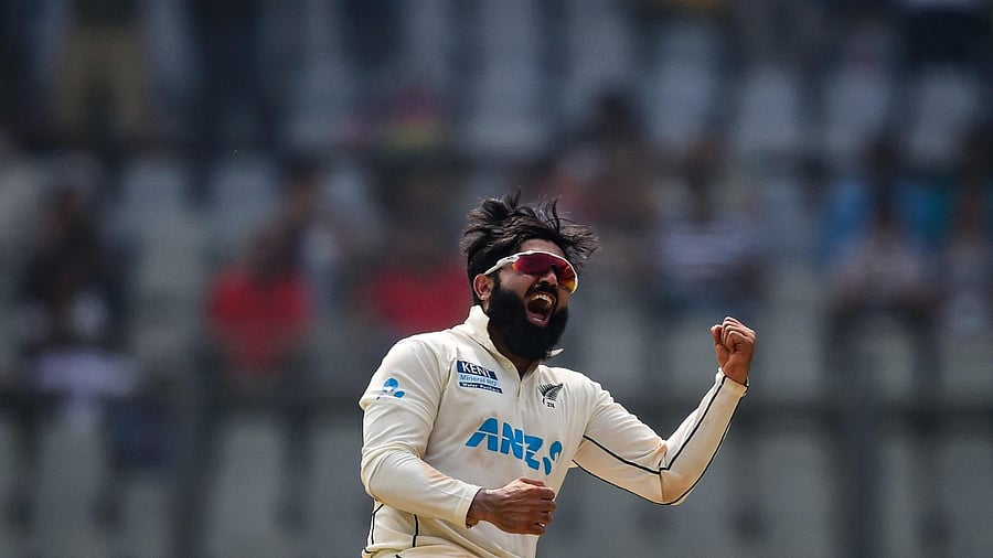 New Zealand spinner Ajaz Patel. Credit: AFP File Photo