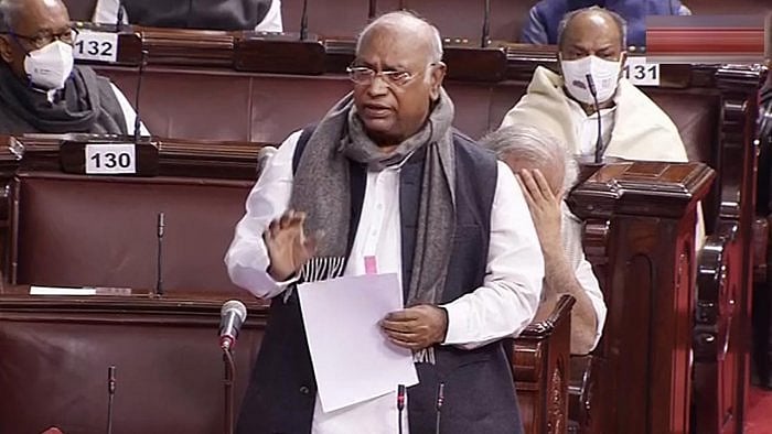 Leader of the Opposition Rajya Sabha Mallikarjun Kharge. Credit: PTI Photo