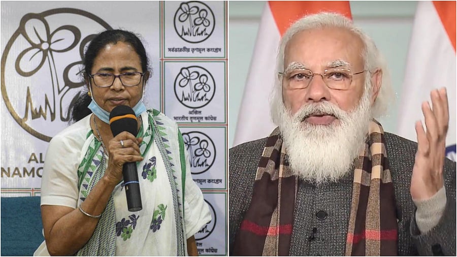 West Bengal CM Mamata Banerjee (left) and PM Narendra Modi. Credit: PTI file photos