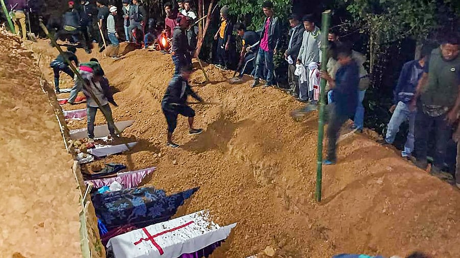 The last rites of the people who were killed were performed on December 6. Credit: PTI Photo