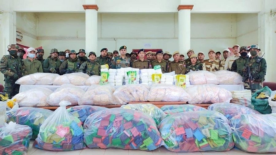 The seized drugs. Credit: IANS photo