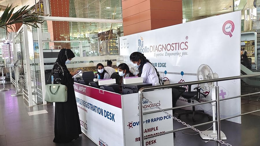 Registration Area for Covid19 Tests at MIA. Credit: DH Photo