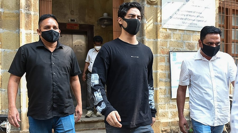 Aryan Khan visits NCB office for his weekly appearance on Friday. Credit: IANS Photo