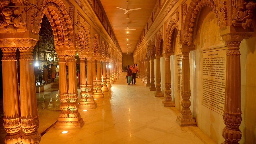 A view of the Kashi Vishwanath corridor that is to be inaugurated by PM Modi. Credit: PTI Photo