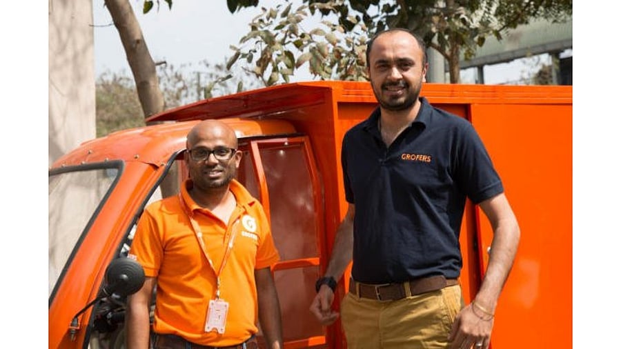 Grofers founders Albinder Dhindsa and Saurabh Kumar. Credit: DH File Photo