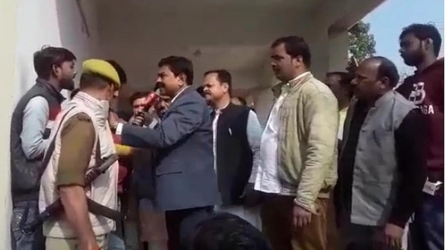 The minister lost his temper and asked the journalist "Dimag kharab hai?" (Are you mad?). Credit: IANS Photo