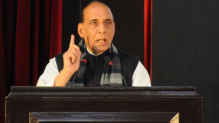 Union Defence Minister Rajnath Singh. Credit: IANS Photo