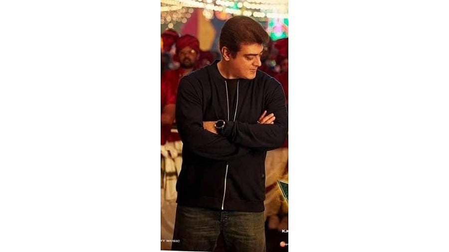 Ajith Kumar in a still from 'Valimai'. Credit: IANS Photo