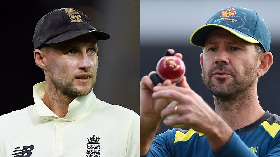 England Test skipper Joe Root (L) and former Australia skipper Ricky Ponting. Credit: AFP, Reuters File Photos
