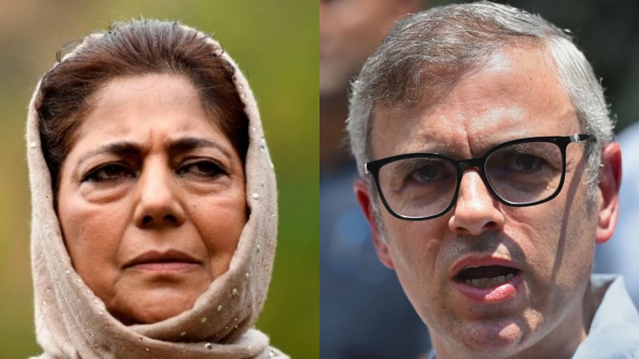 Mehbooba Mufti and Omar Abdullah. Credit: AFP/PTI Photos 