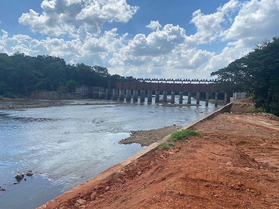 The barrage of the Yennehole lift irrigation project in Karkala.