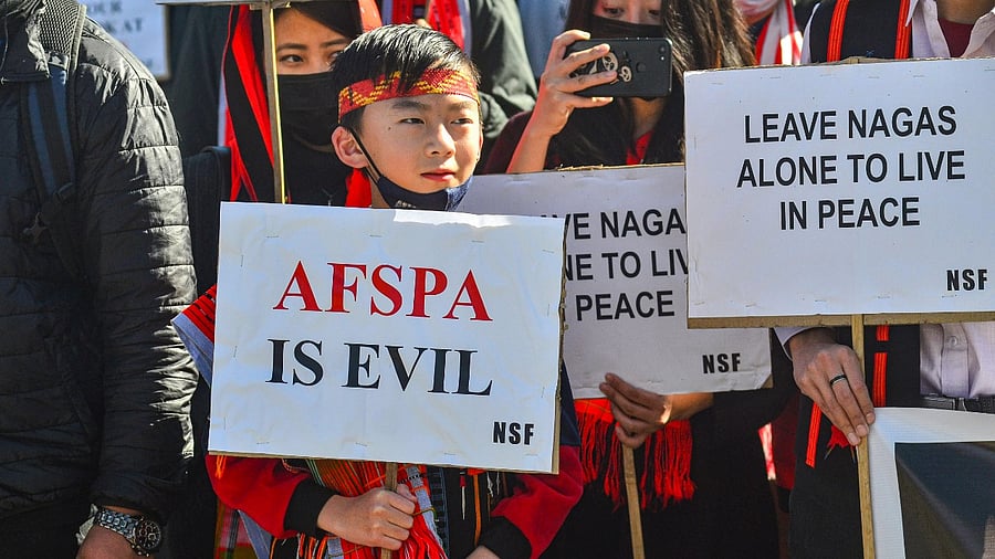 Locals stage a protest demanding repeal of Armed Forces (Special Powers) Act in Kohima. Credit: PTI File Photo