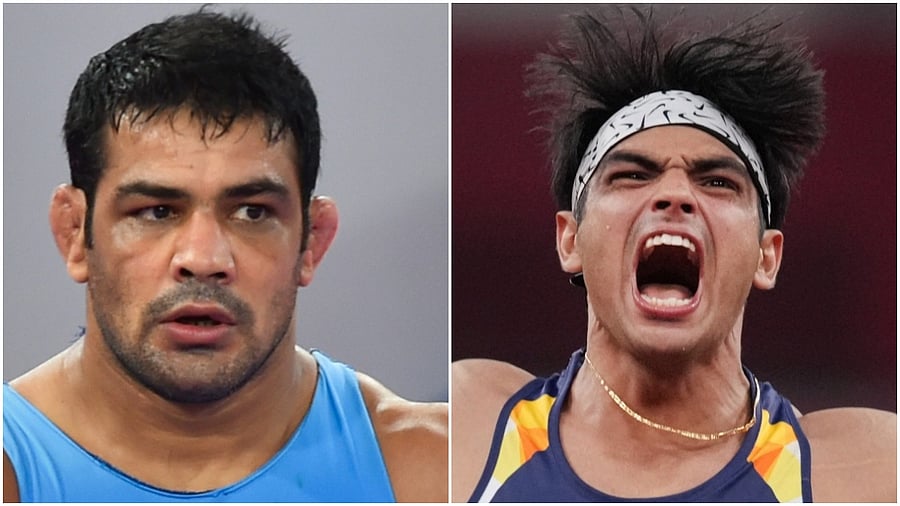 Sushil Kumar and Neeraj Chopra. Credit: PTI Photos