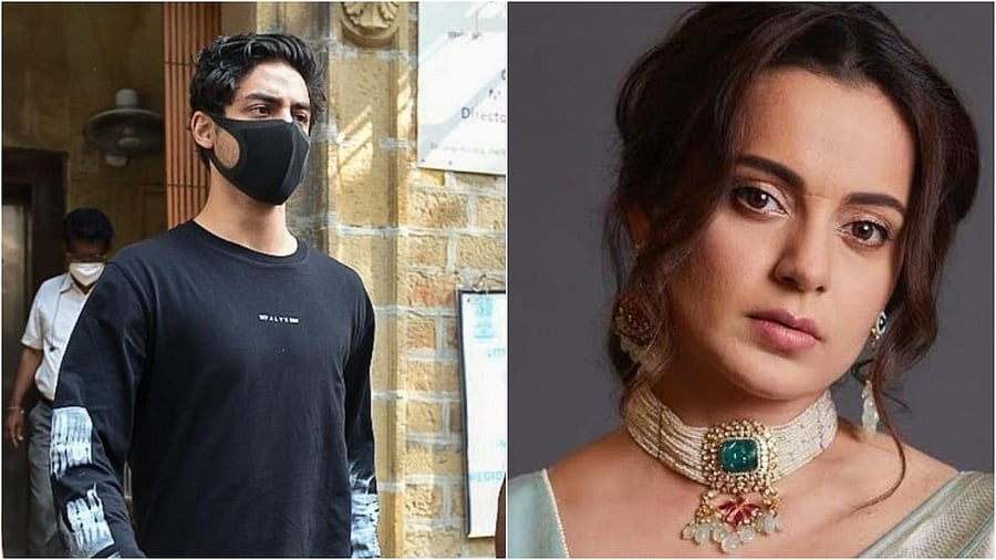 Aryan Khan and Kangana Ranaut made headlines in 2021. Credit: IANS Phot/IANS Photo
