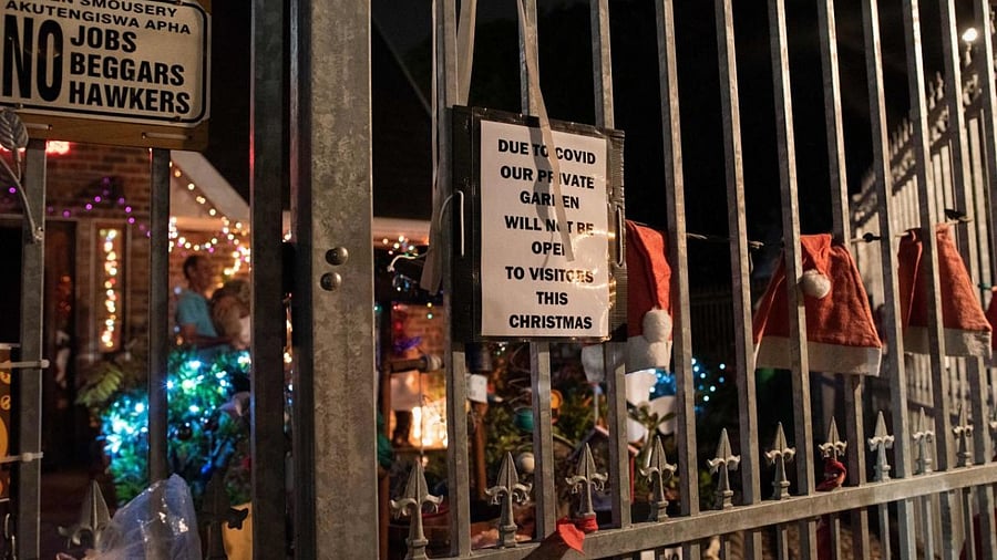 Photo shows a sign at the entrance of a private garden, reading that is closed following the Covid-19 restriction. Credit: AFP Photo