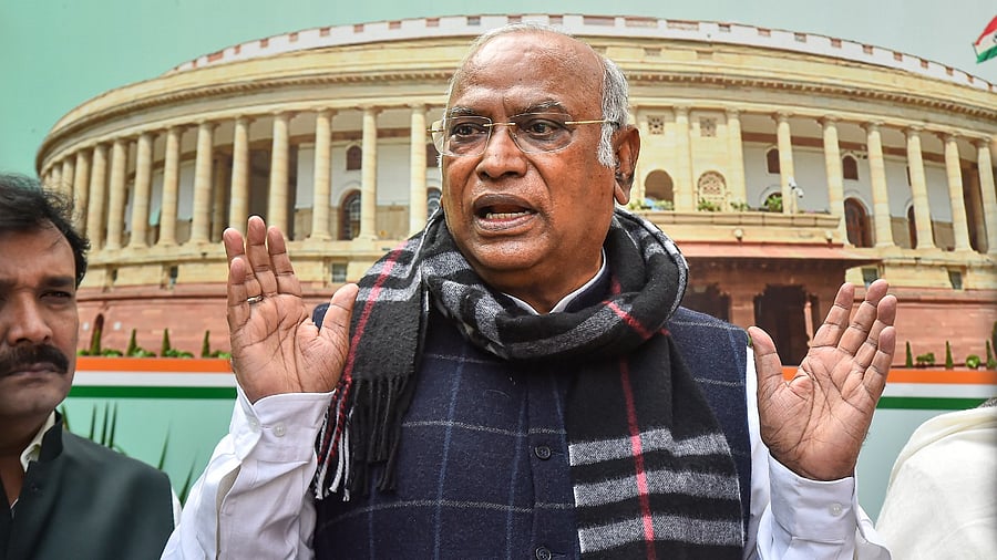 Leader of Opposition in the Rajya Sabha Mallikarjun Kharge. Credit: PTI Photo