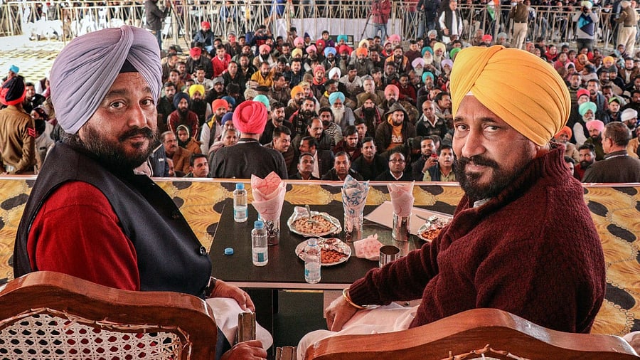 Punjab CM Charanjit Singh Channi (R). Credit: PTI Photo