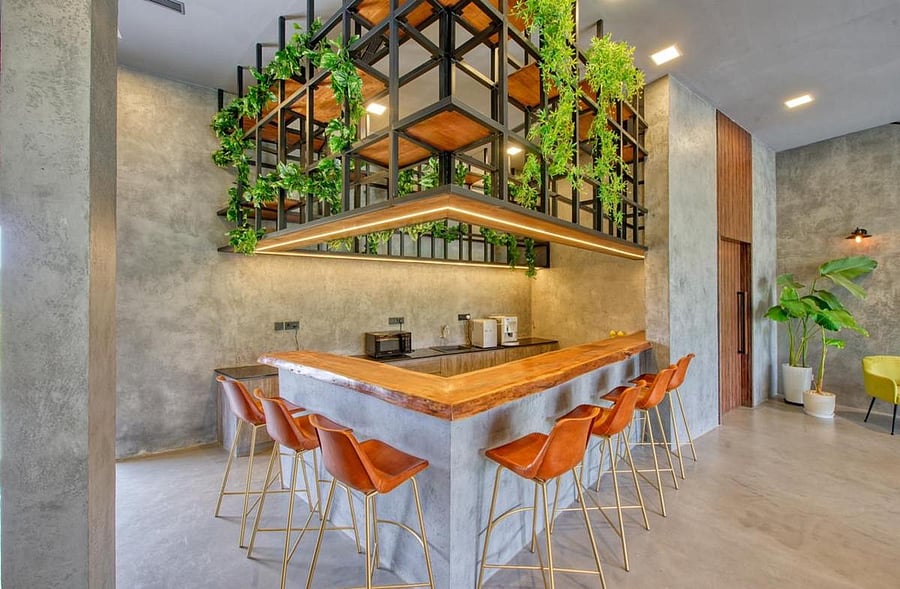 Studies suggest that adding greenery to spaces one spends a lot of time in, can reduce stress and improve concentration level.