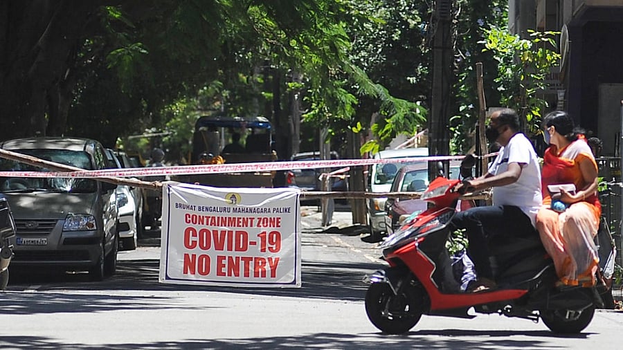 The number of containment zones in Bengaluru rose to 16 on Monday. Credit: DH Photo/Pushkar V