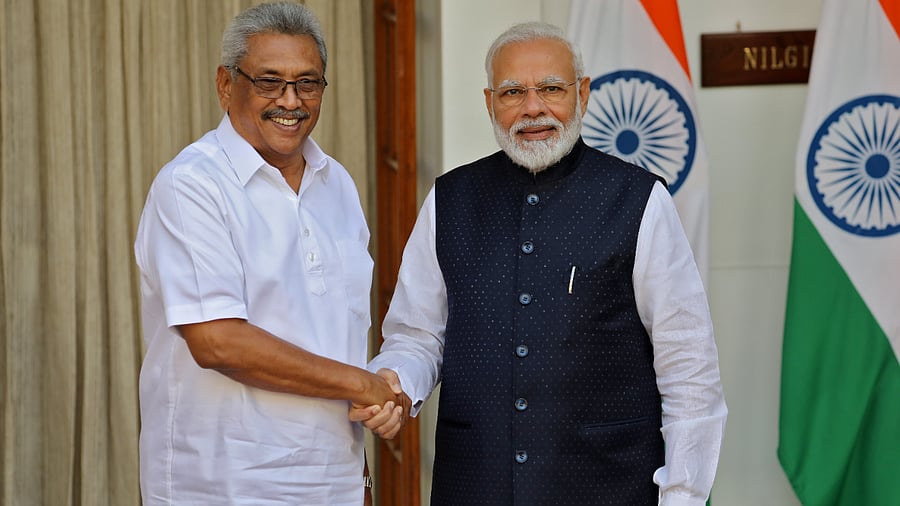 Sri Lanka's President Gotabaya Rajapaksa and India's Prime Minister Narendra Modi. Credit: Reuters Photo