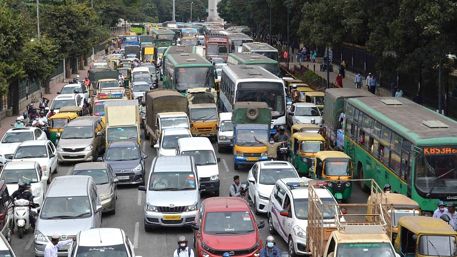 Among the stretches whose maintenance will cost are the Outer Ring Road and Old Airport Road that are already in good condition. Credit: DH Photo