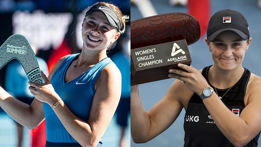 Amanda Anisimova and Ash Barty. Credit: AFP and AP Photos