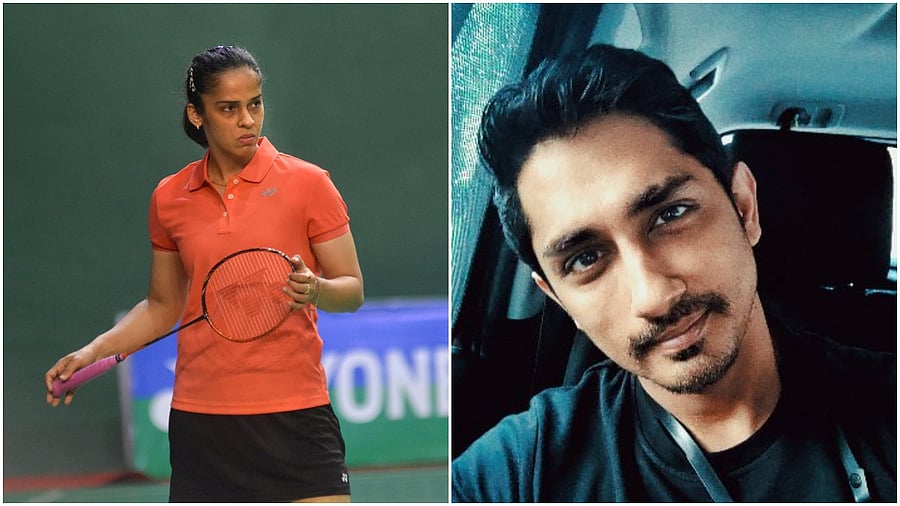 Saina Nehwal and Siddharth. Credit: PTI Photo/ Siddharth Twitter account
